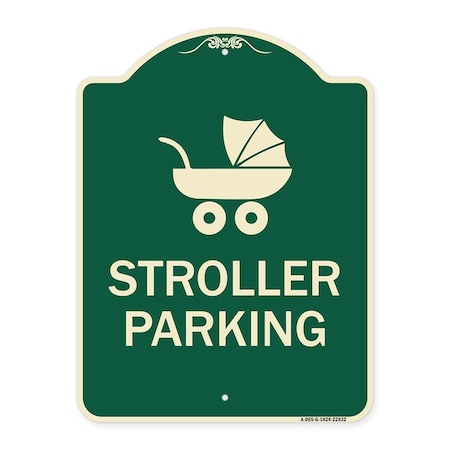 Signmission Stroller Parking With Graphic Heavy-Gauge Aluminum Architectural Sign, 24" x 18", G-1824-22832 A-DES-G-1824-22832